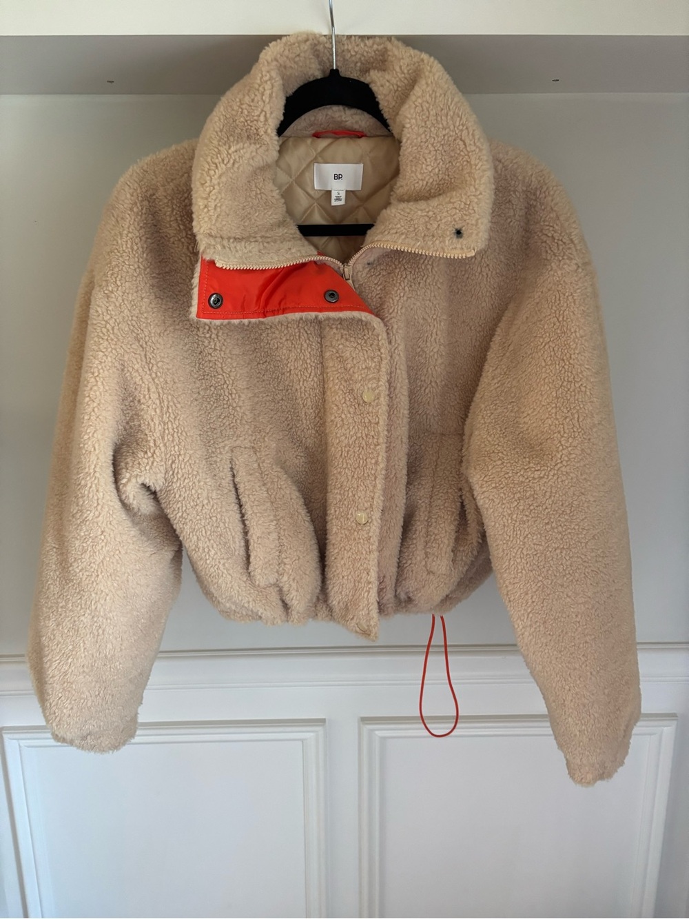 BP cropped teddy coat